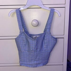 Hollister light blue plaid tank top size Women’s Small with adjustable straps